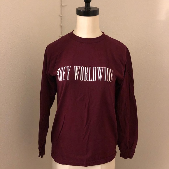 Obey Tops - Obey Worldwide Maroon Long Sleeve